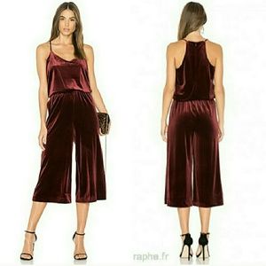 1. State Velvet Wide Leg Jumpsuit Size Small
